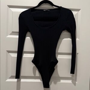 Forever 21 Black Ribbed Bodysuit